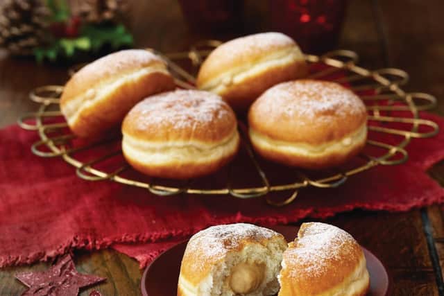 Morrisons has launched a range of 10p vegan  Christmas doughnuts.