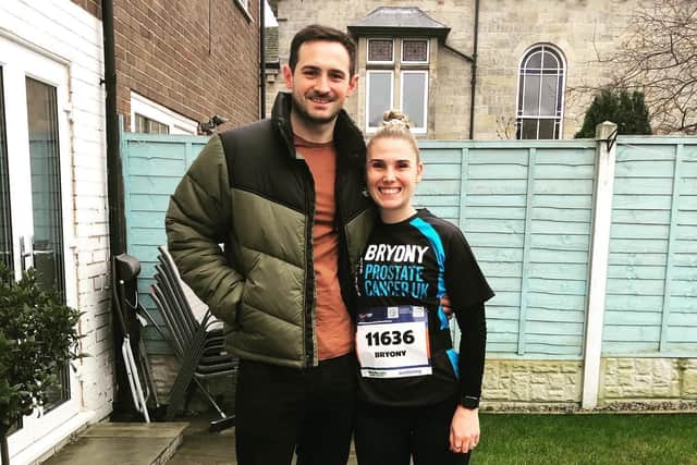 Bryony before completing the marathon in Leeds