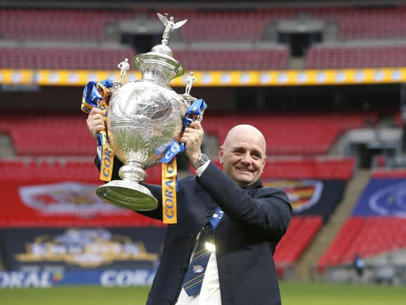 Victory at Wembley made it a successful year for Leeds Rhinos and coach Richard Agar. Picture by Ed Sykes/SWpix.com.