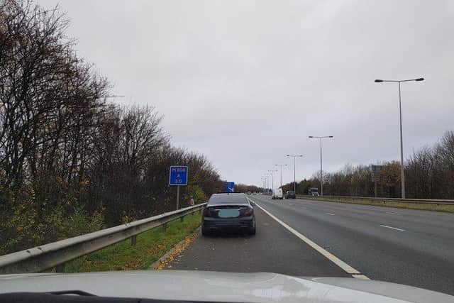 Both the drivers were reported after being stopped on the M62 today.