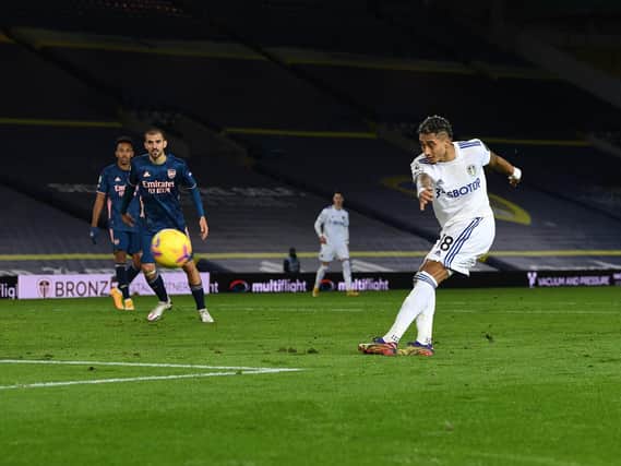 FULL DEBUT - Marcelo Bielsa was pleased with the performance of new boy Raphinha in his full Leeds United debut against Arsenal. Pic: Tony Johnson
