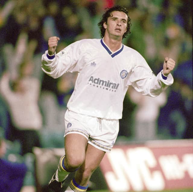 Never forgotten: Leeds United legend Gary Speed. Picture: Mike Hewitt/Allsport/Getty Images.