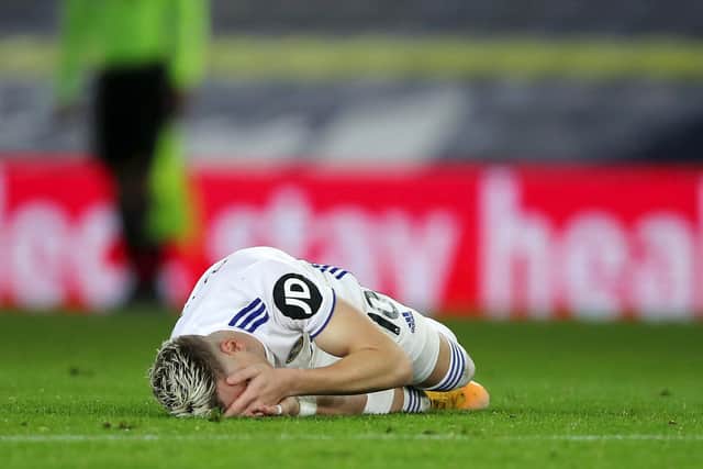ABUSE: Directed at Leeds United's Gjanni Alioski. Photo by Molly Darlington - Pool/Getty Images.
