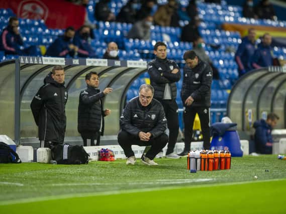 TRUSTING PLAN A: Leeds United head coach Marcelo Bielsa looks on during Sunday's goalless draw against Arsenal at Elland Road. Picture by Tony Johnson.