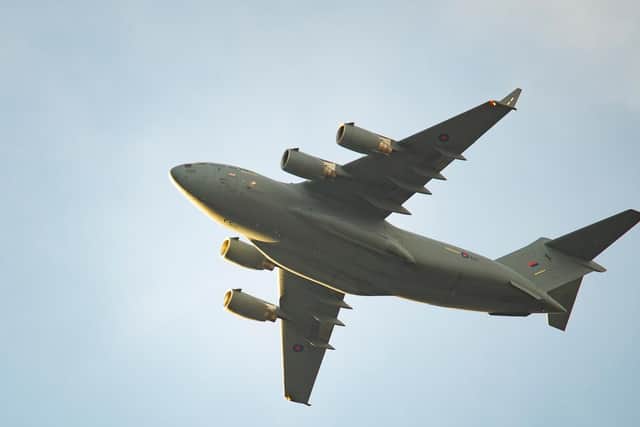 The RAF C-17 Globemaster aircraft (Image: Bob Peters @BobPetUK)