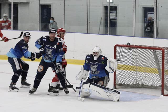 The onoging 'Streaming Series' involving Sheffield Steeldogs, Swindon Wildcats and Milton Keynes Lightning has enhanced the chances of some kind of NIHL National season going ahead. Picture: Cerys Molloy.