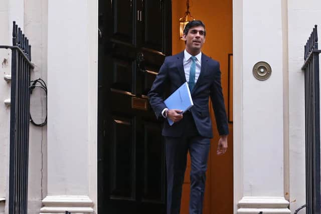 Rishi Sunak leaves for Parliament to deliver the spending review. Photo: PA