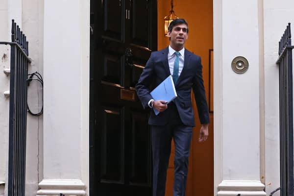 Rishi Sunak leaves for Parliament to deliver the spending review. Photo: PA