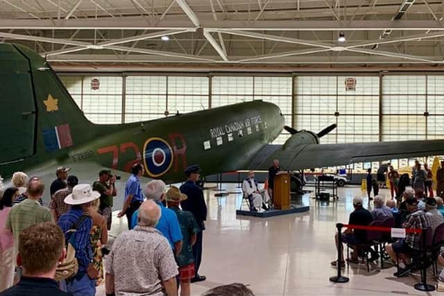 The restored C-47 Dakota  at the Ontario-based Canadian Warplane Heritage museum.