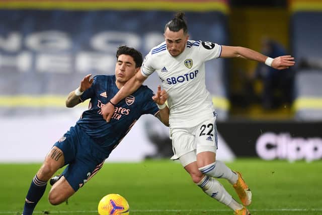Leeds United winger Jack Harrison in action against Arsenal. (Getty)