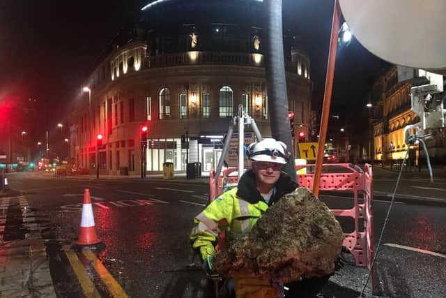 A section of fatberg removed from City Square sewer. Photo: Yorkshire Water.