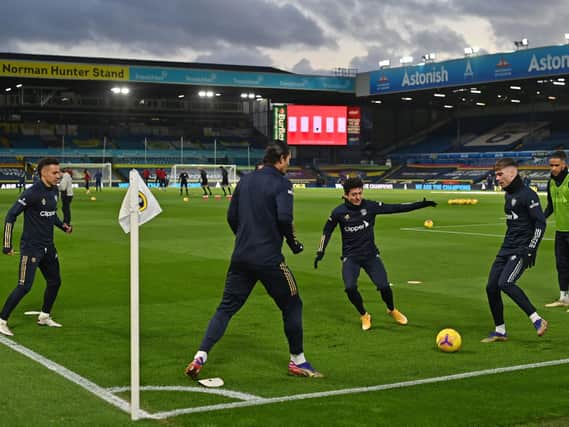 TOFFEES NEXT: For Leeds United, above, in Saturday's clash at Goodison Park against Everton. Photo by PAUL ELLIS/POOL/AFP via Getty Images.