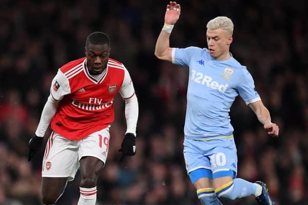 VICTIMS - Nicolas Pepe of Arsenal and Leeds United's Gjanni Alioski became football's latest victims of social media abuse after the Premier League meeting of the clubs last Sunday. Pic: Getty