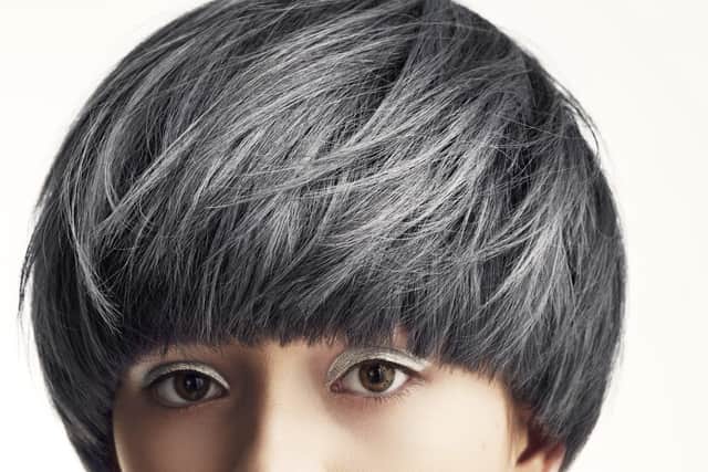 Grey is the new look. A style from Robert Eaton's nominated portfoilio as he defends his British Hairdresser of the Year title.