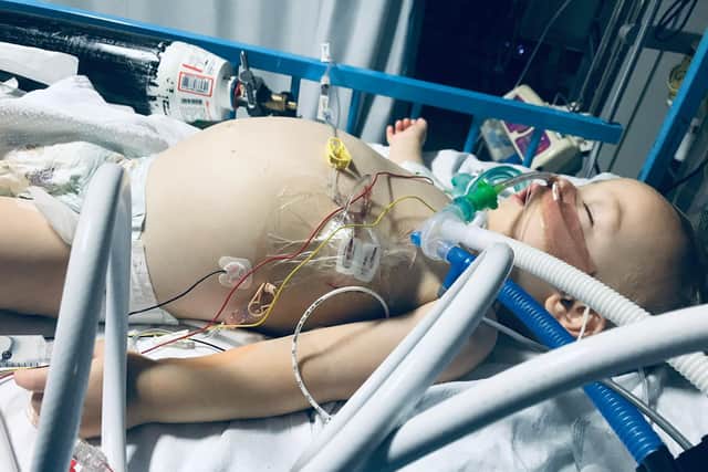 Max Kuc being treated in hospital.