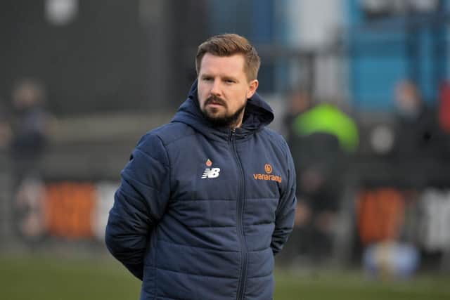 Farsley Celtic manager Adam Lakeland. Picture: Steve Riding.
