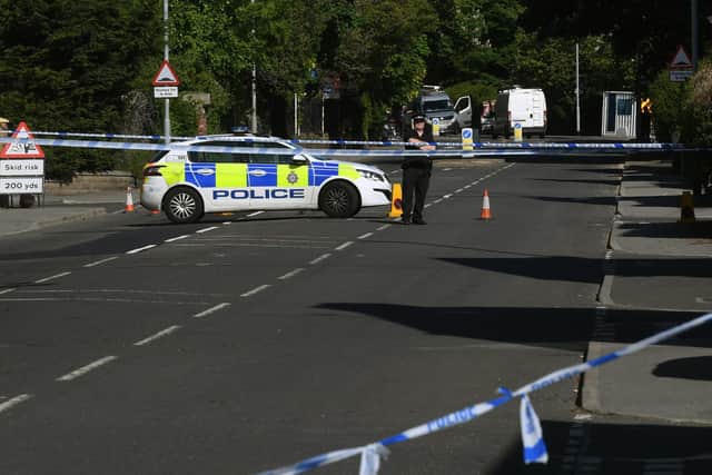 Crime scene after near-fatal stabbing at Whingate, Armley, in May 2020.