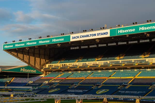 Leeds United name the East Stand at Elland Road in honour of club legend Jack Charlton. Pic: Bruce Rollinson