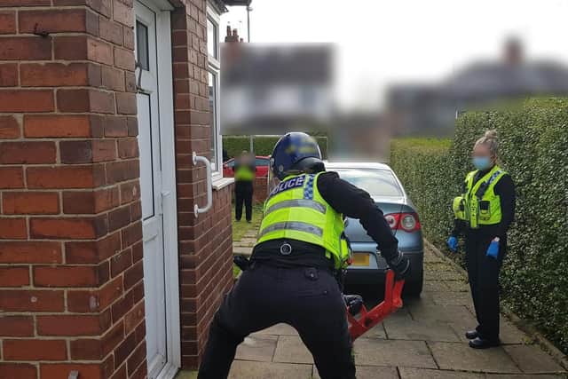 A man has been arrested after a police raid in Roundhay. Photo provided by West Yorkshire Police.