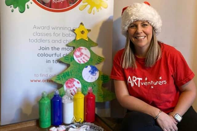 Feeling festive: Gill Wood, who runs ARTventurers in West Leeds.