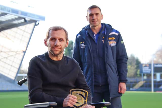 Former Leeds Rhinos' players Rob Burrow and Kevin Sinfield.