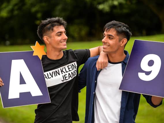 Twins Aryan (left) and Arnav Kotwal celebrate 9 A* GCSE's at GSAL which was named the north independent secondary school of the decade ranked on recent exam results (photo: Simon Dewhurst)