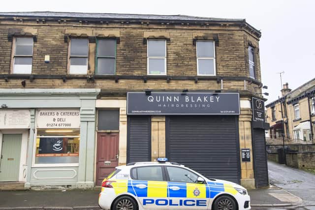 Quinn Blakey Hairdressing in Oakenshaw, Bradford, West Yorkshire. Salon owner Sinead Quinn is facing multiple fines after refusing to close her salon during lockdown saying she "did not consent" to the closure laws. Photo: PA
