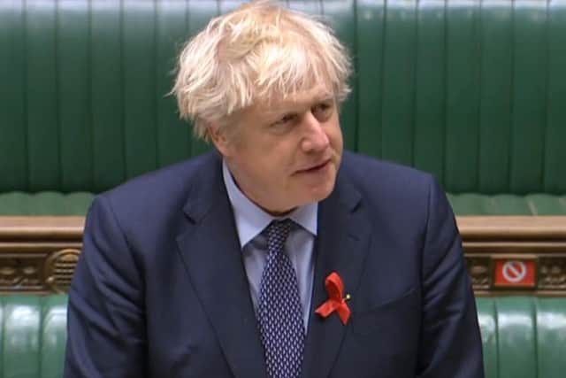 Boris Johnson speaks in the Commons. Photo: PA