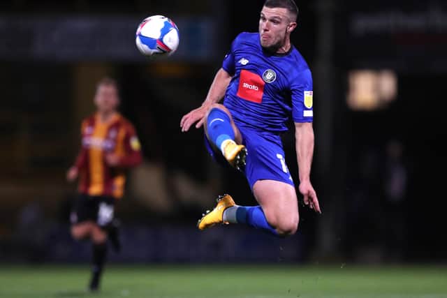 Netted: Jack Muldoon blasted home Harrogate Town's opener.(Photo by George Wood/Getty Images)