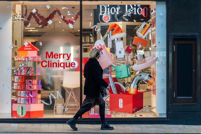 Shoppers in Leeds city centre as non-essential retailers were allowed to reopen on December 2.