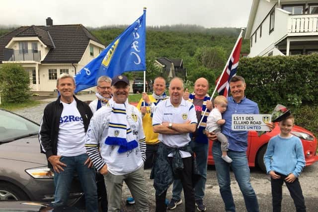 Members of the Leeds United Supporters Club of Scandinavia based in Sandnessjoen, Norway.
