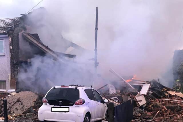 The scene of the explosion (Credit: WYFRS)