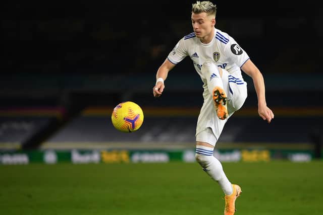 NO FEAR: From Leeds United's Gjanni Alioski ahead of Saturday night's clash at Chelsea. Photo by MICHAEL REGAN/POOL/AFP via Getty Images.