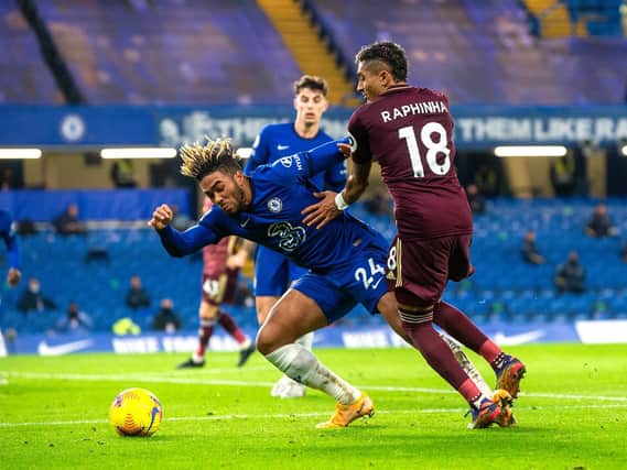 BRIDGE BATTLE - Chelsea gave Leeds United more than they could handle through players like Reece James, pictured, N'Golo Kante and Christian Pulisic, while Whites attackers like Raphinha couldn't get them back into it. Pic: Bruce Rollinson