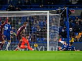 Olivier Giroud scored against Leeds United for Chelsea at Stamford Bridge. Pic: Bruce Rollinson