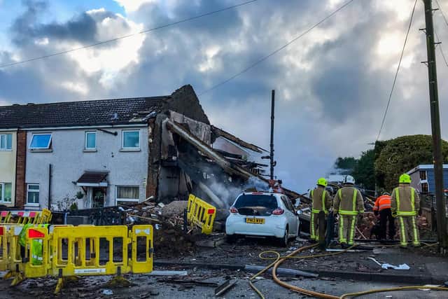 The aftermath of the explosion in Green Lane, Illingworth