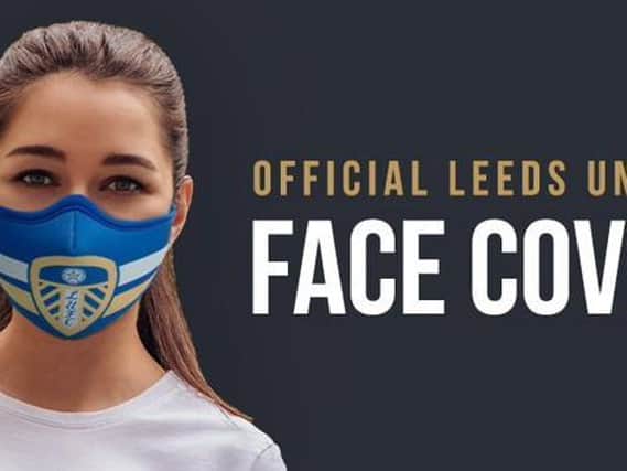 The official Leeds United face coverings are on sale in the club shop