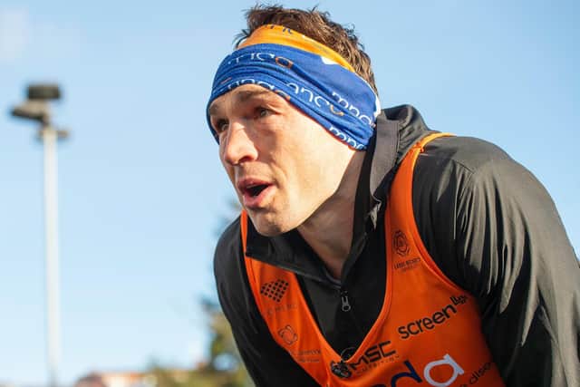 COMPLETED: Kevin Sinfield has ran seven marathons in seven days, raising over £1m for the MND Association and Rob Burrow. Picture: Allan McKenzie\SWpix.com.