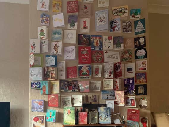 Margaret, aged 89, has received hundreds of Christmas cards from across the world (photo: Jenny Leamey)