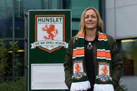 Kacy Mackreth, Hunlet RLFC's new non-executive director pictured at the South Leeds Community Stadium. Picture: Jonathan Gawthorpe.