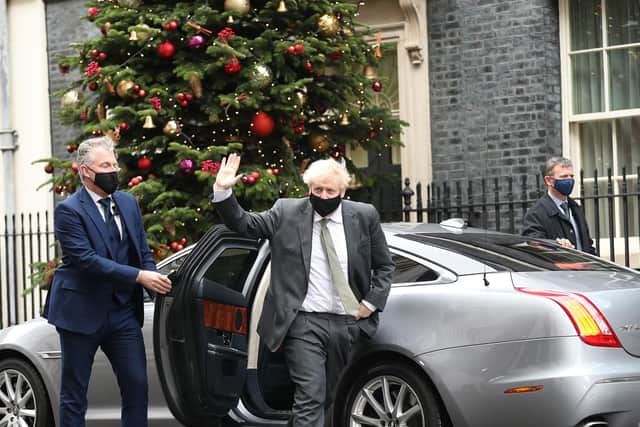 Boris Johnson returns to Downing Street after PMQs. Photo: PA