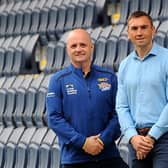 Leeds Rhinos director of rugby Kevin Sinfield, right, pictured with head coach Richard Agar. Picture: Simon Hulme.