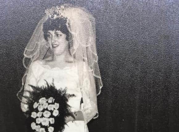 Wendy Speakes pictured on her wedding day.
