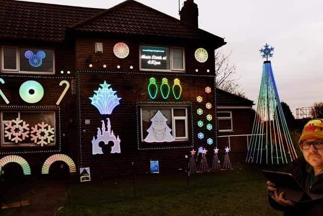 The lights are displayed alongside Leeds United and Christmas music (photo: Gary Longbottom)
