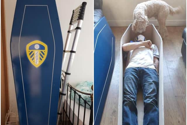 Richard Lobsiger's Leeds United coffin.
