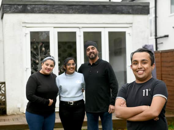 Akash Suryavansi and his family in Leeds.