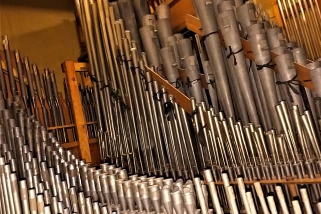Rows and rows of organ pipes need to be cleaned to get the best performance out of the Compton Christie.