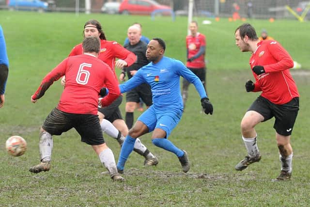 Cameron Lyn passes for  Little London during the home encounter with Bramley Lions. Picture: Steve Riding.