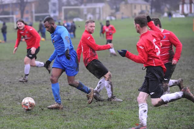 Ashley Anderson runs through to score for Little London against Bramley Lions. Picture: Steve Riding.