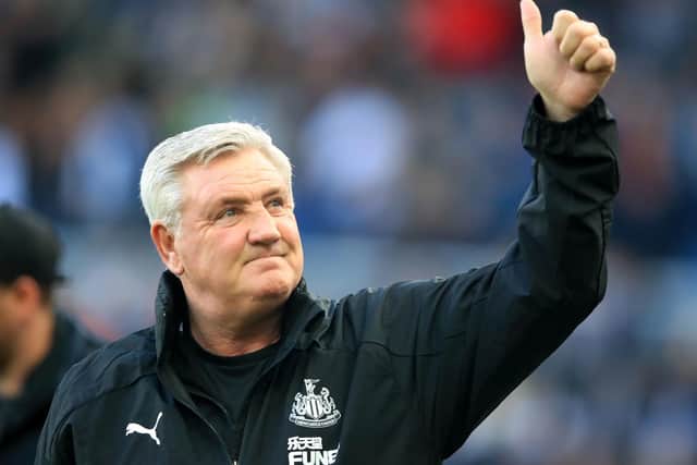 THUMBS UP: In a big way for Leeds United head coach Marcelo Bielsa from Newcastle United boss Steve Bruce, above. Picture by Owen Humphreys/PA Wire.